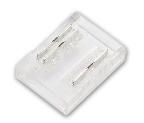 Соединитель жесткий пластиковый прозрачный для ленты COB RGBW 12 мм, лента-лента (5 шт)